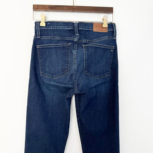 MADEWELL High Rise Skinny Jeans Button Front Dark Wash 27 Tall - Picture 7 of 10
